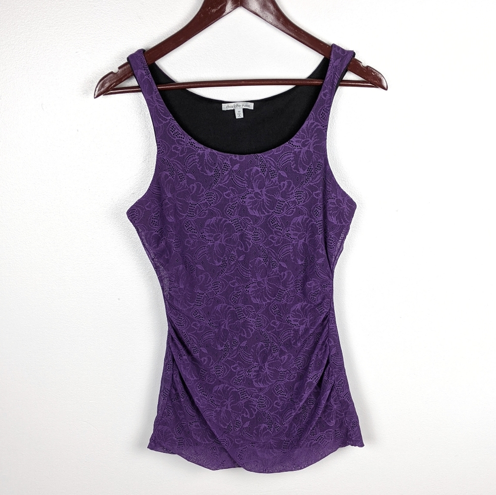 Charlotte Russe | Purple Lace Blouse size Medium